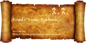 Komáromy Kadosa névjegykártya